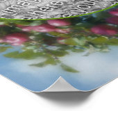 木のフレーム上の赤りんご自分の写真を作成 ポスター (角)