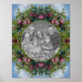 木のフレーム上の赤りんご自分の写真を作成 ポスター (正面)