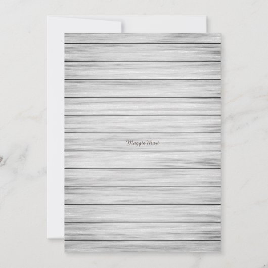 木のフローラ素朴の鳥が赤ちゃんシャワーを点灯 招待状 (裏面)