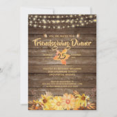 木のフローラ素朴ストリングライトのフレンドシップ 招待状 (正面)