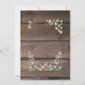 木のフローラ素朴ランドリー男の子の赤ちゃんシャワー 招待状 (裏面)