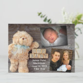 木のブロックのテディの発表 案内状 (スタンド正面)