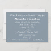 木のベンチを持つ退職のパーティーLakeview 招待状 (裏面)