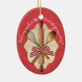 木のベーキングの道具弓クリスマスのオーナメント セラミックオーナメント (裏面)