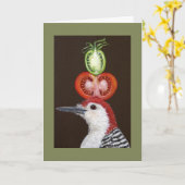 木のペッカーカードをブラッドリー カード (黄色い花)