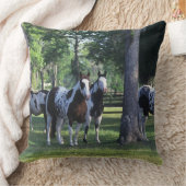 木のペンキの馬 クッション (ブランケット)
