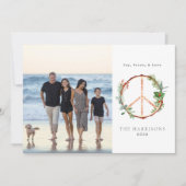 木のボタニカル平和のサイン ラブ ジョイ クリスマス フォト (正面)