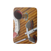 木のボートのいかりそして人生のブイ バスマット (正面縦)