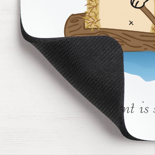 木のボートのかわいいハリネズミのカップルの航行 マウスパッド (コーナー)