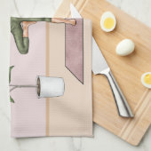 木のポーズ ヨガ ヴリクシャーサナ 女性 オーダーメイド ネーム キッチンタオル (四つ折り)