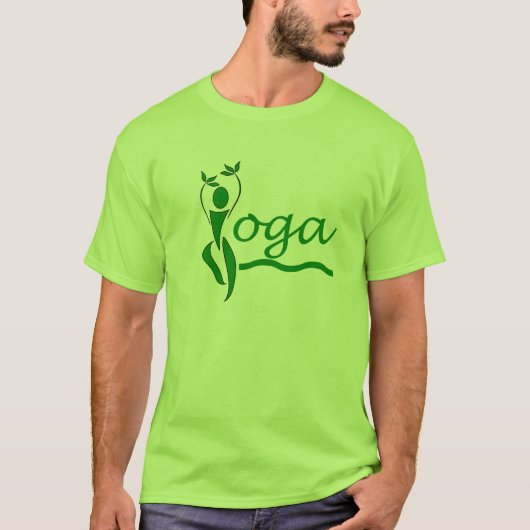 木のポーズ – Yoga Tee 男性へ Tシャツ (正面)