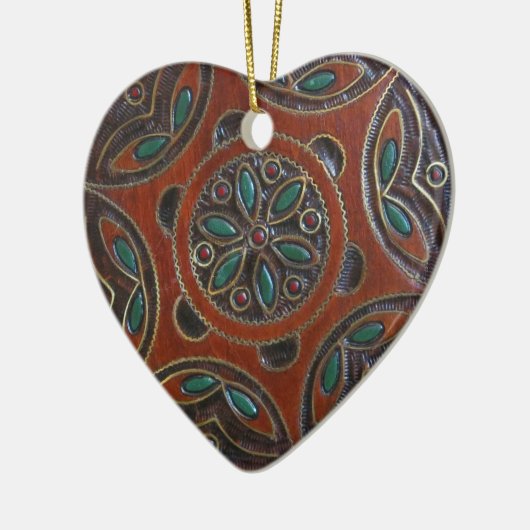 木のポーランドのプレートのデザイン セラミックオーナメント (左)