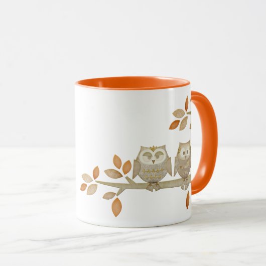 木のマグの愛フクロウ マグカップ (正面右)