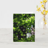 木のメッセージカードでの上 カード (黄色い花)