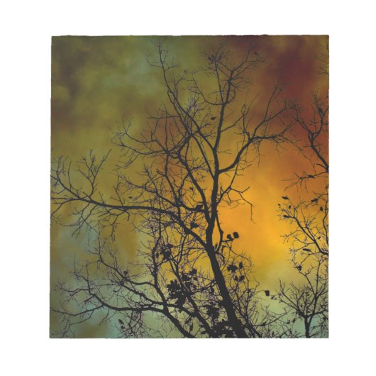 木のメモ帳で嵐の朝 ノートパッド (正面)