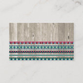 木のモダンでアステカなパターン 名刺 (裏面)