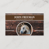 木のモダン質馬の写真の馬術 名刺 (正面)