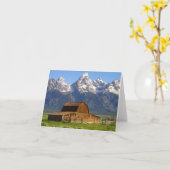 木のモルモンの列の納屋 カード (黄色い花)