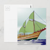 木のヨット ポストカード (正面/裏面)