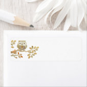 木のラベルにネクタイ付きフクロウ ラベル (インサイチュ)