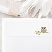 木のラベルに広い目フクロウ ラベル (インサイチュ)