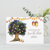 木のランタンが付いた素朴なカントリー調のオリエンタルランプ セーブザデート (スタンド正面)