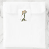 木のリアルな水色マウス スクエアシール (バッグ)