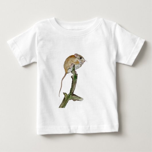 木のリアルな水色マウス ベビーTシャツ (正面)