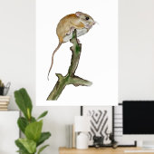 木のリアルな水色マウス ポスター (ホームオフィス)