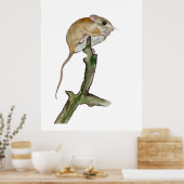 木のリアルな水色マウス ポスター (キッチン)