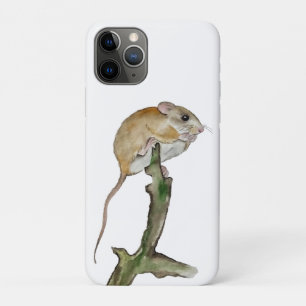 木のリアルな水色マウス iPhone 11 PROケース