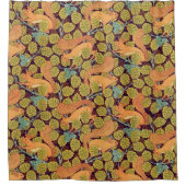 木のリスヴィンテージアールヌーボー シャワーカーテン (正面)