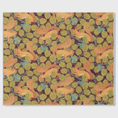 木のリスヴィンテージアールヌーボー ラッピングペーパー (フラット)