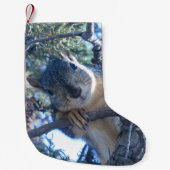 木のリス- スモールクリスマスストッキング (正面)