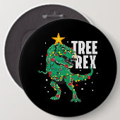 木のレックスおもしろいREx愛恐竜クリスマスツリー 缶バッジ (正面&裏面)