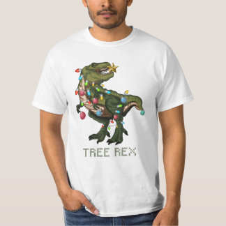 木のレックスのクリスマスの恐竜 Tシャツ