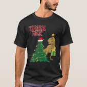 木のレックスのクリスマス衣装の木の贈り物 Tシャツ (正面)