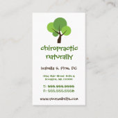 木のロゴの縦のカイロプラクティックの名刺 名刺 (正面)