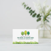 木のロゴ | グラス 名刺 (スタンド正面)