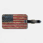 木のヴィンテージの米国旗 ラゲッジタグ (裏面横)
