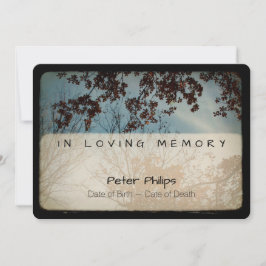 木のヴィンテージの葬儀の告別式 招待状