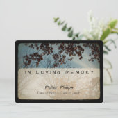 木のヴィンテージ葬儀追悼式 招待状 (スタンド正面)