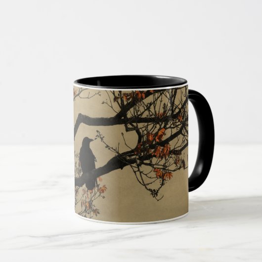 木の上でカラス マグカップ (正面右)