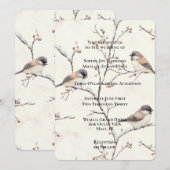 木の上でロマンチックな鳥のウェディング 招待状 (正面/裏面)