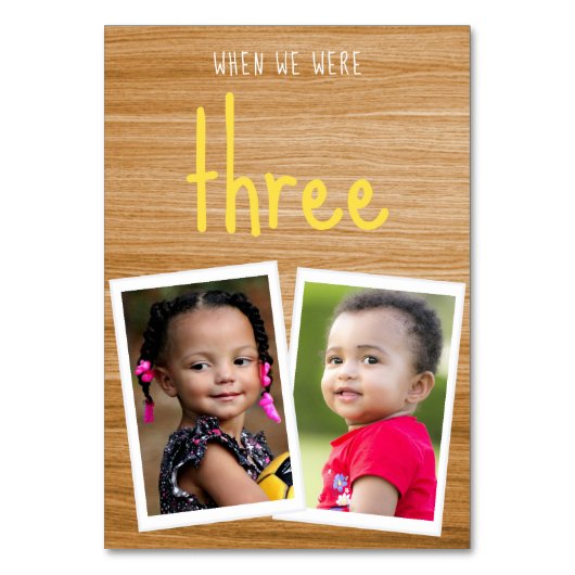 木の上で年齢レトロだった子供の結婚写真 テーブルナンバー (裏面)