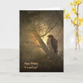 木の上で誕生日を祝う カード (黄色い花)