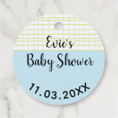 木の上で赤ちゃんシャワーブルーフクロウ フェイバータグ (裏面)