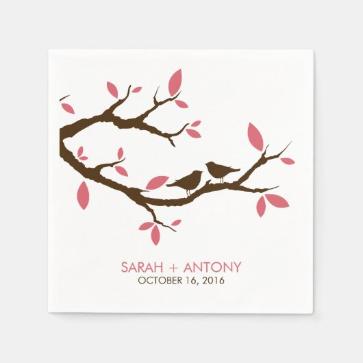 木の上で鳥を愛する スタンダードカクテルナプキン (正面)