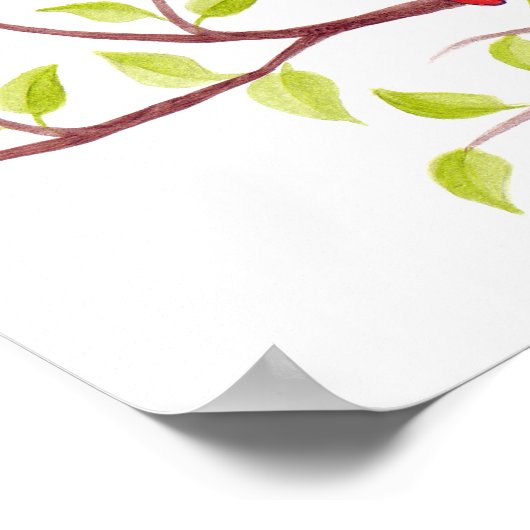 木の上にかわいい眠絵画いフクロウ ポスター (角)