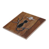 木の上にオリジナルアートを施した陶磁器タイル タイル (側面)